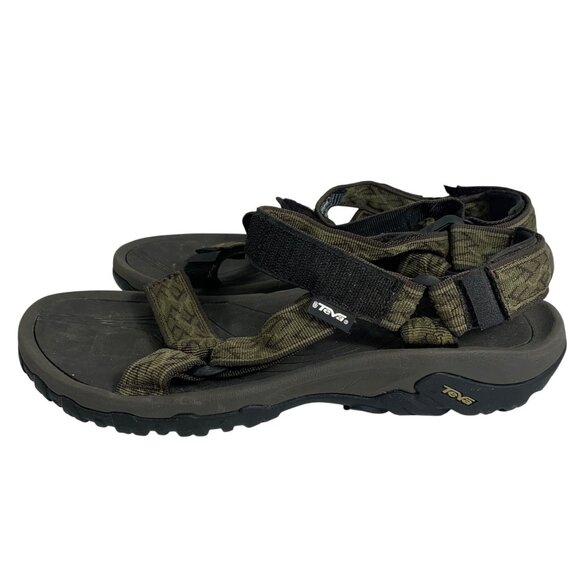 TEVA S/N 4156 Sports Hiking Sandals Adjustable Straps - Green/Black Mens Size 10 - Picture 1 of 7